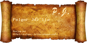 Pelger Júlia névjegykártya
